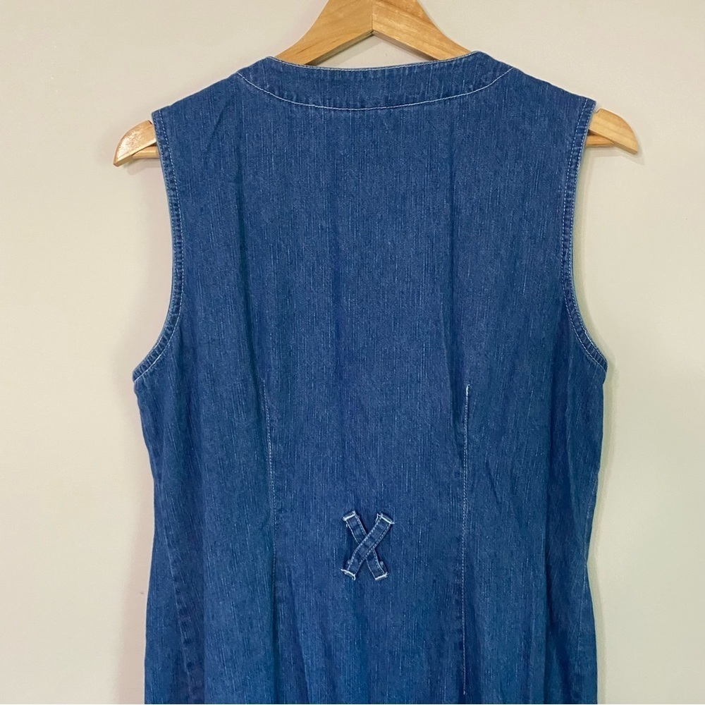 [Faded Glory] Women's Vintage Denim Western Maxi Length Sleeveless Dress - Picture 7 of 7